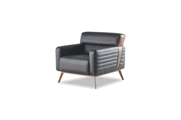 Sofas 4tlg 2-Sitzer Sofas Sessel Arbeitszimmer Set Schwarz Einfarbig