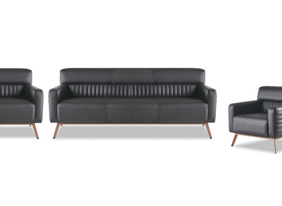 Arbetiszimmer-Set 4tlg 3-Sitzer 2-Sitzer mit Sessel Modern Desgin Stil