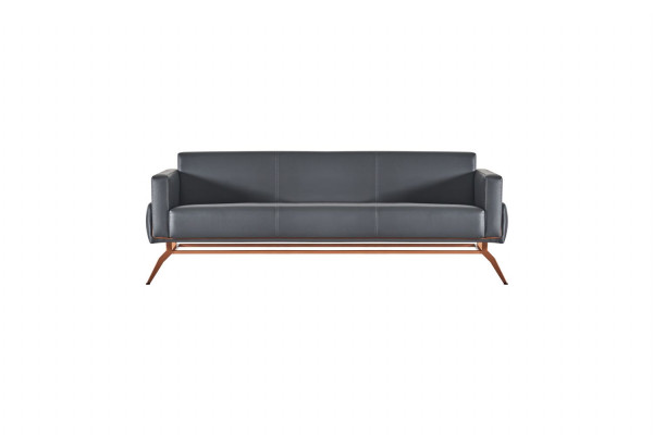 Arbeitszimmer Set 4tlg 3-Sitzer 2x Sessel Couchtisch Grau Einfarbig Stil