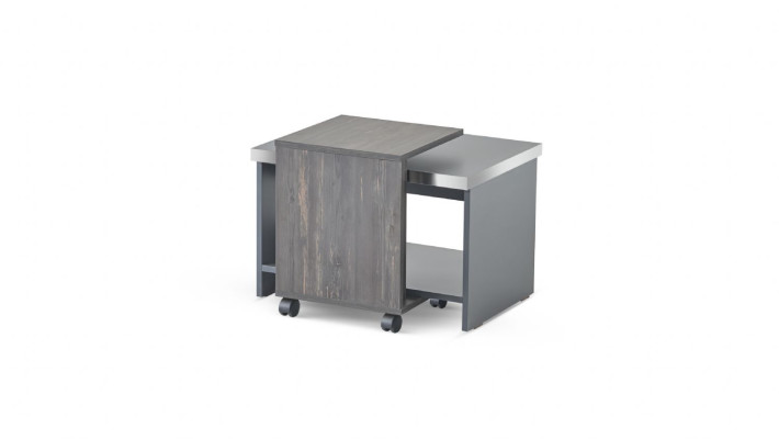Couchtisch Grau Einfarbig Arbeitszimmer Wohnzimmer Rechteck mit Regal