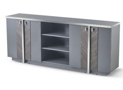 Sideboard Aktenschrank Modern Design Rechteckig Form Grau Einfarbig Stil