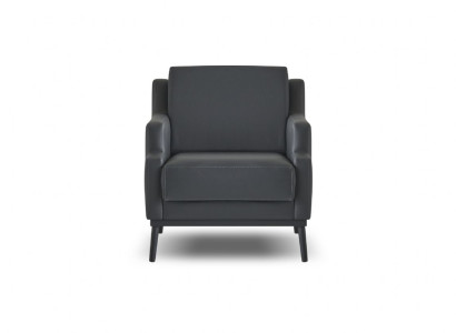 Sessel Dunkelgrau Einfarbig Modern Stil Design Arbeitszimmer Wohnzimmer