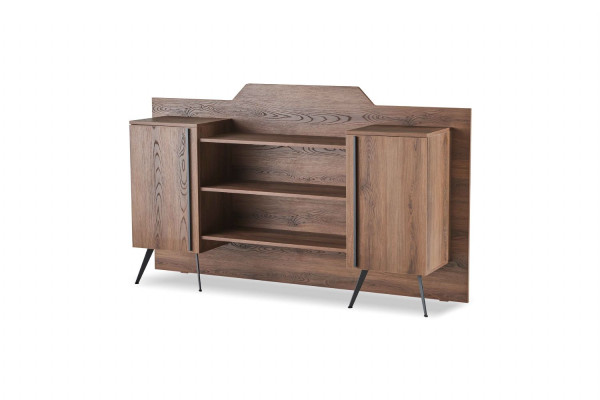 Arbeitszimmer-Set 2tlg Bürotisch Sideboard Stauraum Braun Einfarbig
