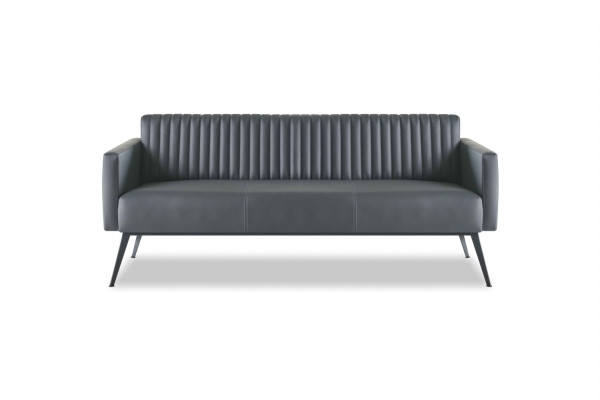 Arbeitszimmer-Set 5tlg Schwarz 3-Sitzer 2-Sitzer 2x Sessel Couchtisch