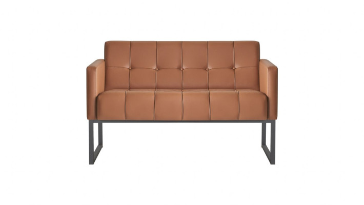 Arbeitszimmer-Set 3tlg 2-Sitzer 2x Sessel Braun Einfarbig Wohnzimmer