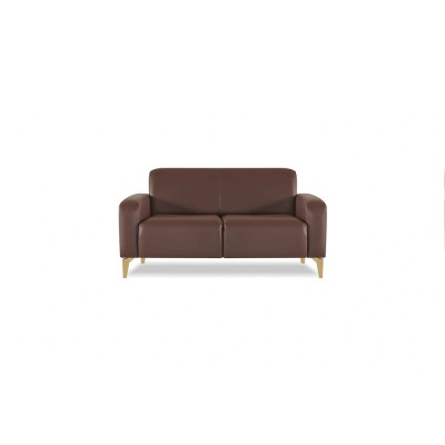 Arbeitszimmer-Set 4tlg 2x 2-Sitzer mit 2x Sessel Braun Einfarbig Modern