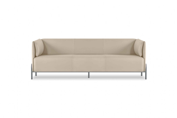 Beige Kunstleder Sitzmöbel Luxuriöser 3-Sitzer 2x Sessel Zweisitzer 4tlg