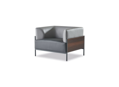 Leder Sessel Braun Modern Edelstahl Holz Universelle Designer Stil