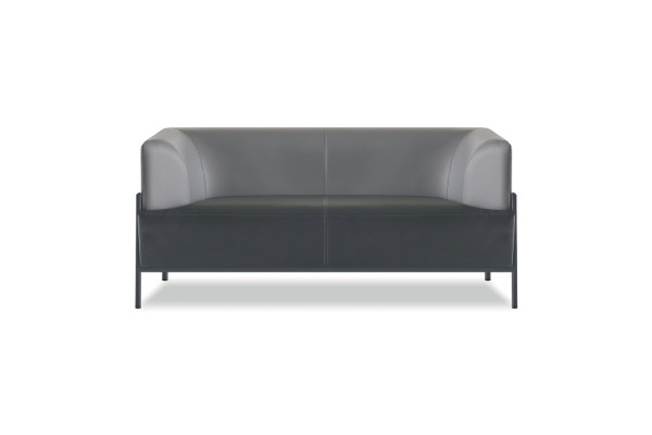 Ledersofa Schwarz Modern Sitzmöbel 4tlg Garmitur Edelstahl Büro Armlehnen