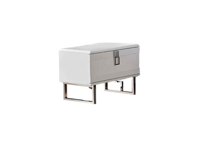 Weißer Edler Nachttisch Schlafzimmer Designer Nachtkästchen Holz Möbel