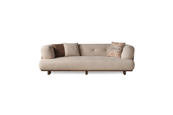 Beige Wohnzimmer Polstercouch Designer Dreisitzer Sofa Edle Sitzmöbel