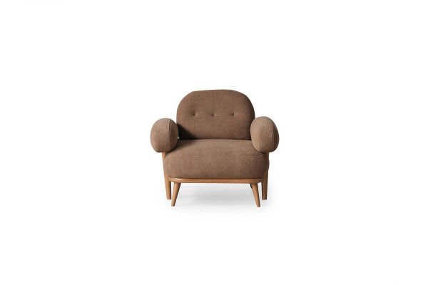 Brauner Einsitzer Wohnzimmer Polstersessel Textil 1-Sitzer Edle Möbel