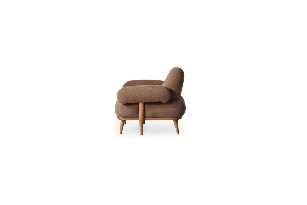 Brauner Einsitzer Wohnzimmer Polstersessel Textil 1-Sitzer Edle Möbel