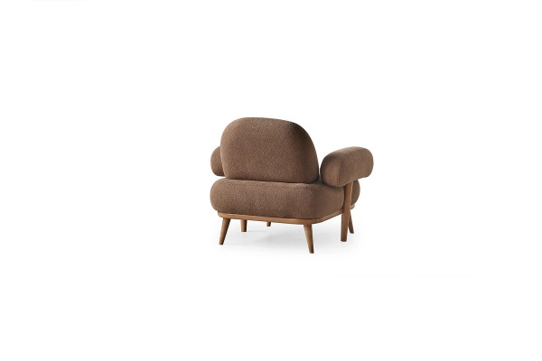 Brauner Einsitzer Wohnzimmer Polstersessel Textil 1-Sitzer Edle Möbel