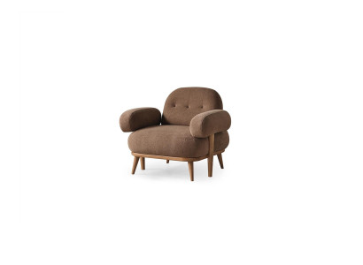 Brauner Einsitzer Wohnzimmer Polstersessel Textil 1-Sitzer Edle Möbel