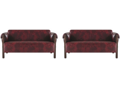 Ledersofas 2-Sitzer Bordeaux Leder Sitzmöbel Sofa-Set Sofas Modern