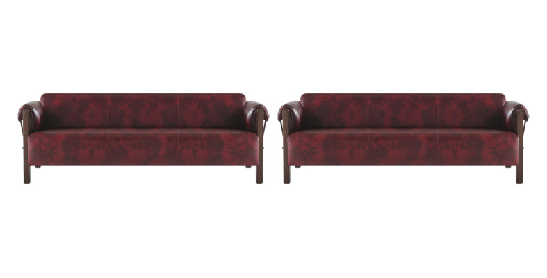 Sofas 3-Sitzer Ledersofas Set Bordeaux Modern Stil Couch Weiche Armlehnen