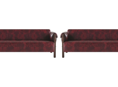 Sofas 3-Sitzer Ledersofas Set Bordeaux Modern Stil Couch Weiche Armlehnen
