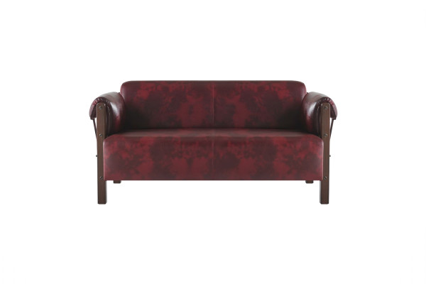 Sofa-Set 2-Sitzer Sessel Ledersofas Komplett Leder Holz Modern Weiche