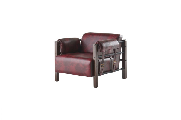 Sitzmöbel-Set 3-Sitzer Sessel Leder Weiche Holz Ledersofas Modern Sofas