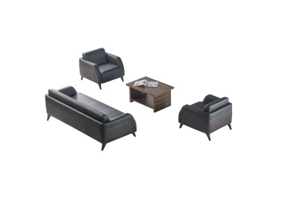 Sofagarnituren Schwarz 3-Sitzer Sessel Braun Farbe Couchtisch Ledersofas