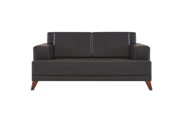 Sitzmöbel Set 2-Sitzer Sessel Schwarz Ledersofas Modern Sofa-Set Polster