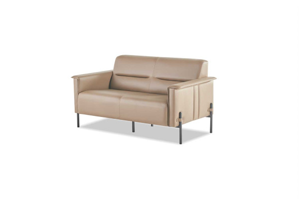 Sitzmöbel Beige Sofagarnitur Set 3-Sitzer 2-Sitzer Sessel Leder Modern