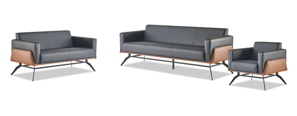 Sofagarnituren Schwarz Braun Ledersofas 3-Sitzer 2-Sitzer Sessel Modern