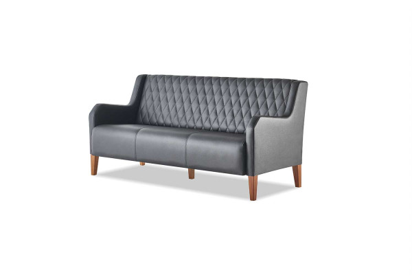 Sofa-Set Leder Modern 3-Sitzer 2-Sitzer Schwarz Sessel Ledesofas Couch