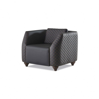 Sitzmöbel Leder 3-Sitzer Sessel Couchtisch Schwarz Braun Ledersofas