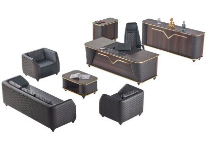 Arbeitszimmer Set Komplett Schreibtisch Sideboard Sofas Einrichtung Büro