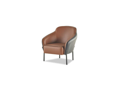 Sessel Braun Schwarz Lehnsessel Modern Leder Edelsathl 1-Sitzer Weich
