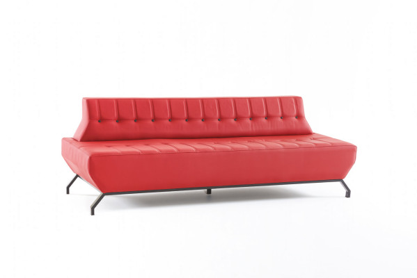 Sofa-Set Rot 3-Sitzer Grau Sessel Art Deco Sofas Chesterfield Couch Leder