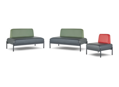 Komplett Sofas Art Deco 2-Sitzer Sessel Schwarz Grün Rot Ledersofas Holz