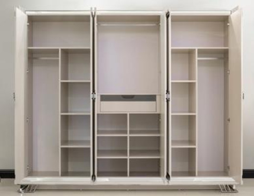 Luxus Schlafzimmer Set Bett + 2x Nachttische + Kleiderschrank Modern Möbel 4tlg