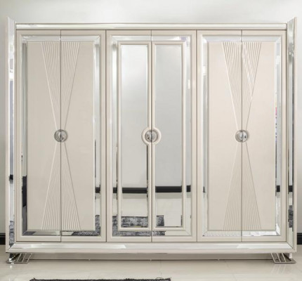 Luxus Schlafzimmer Set Bett + 2x Nachttische + Kleiderschrank Modern Möbel 4tlg