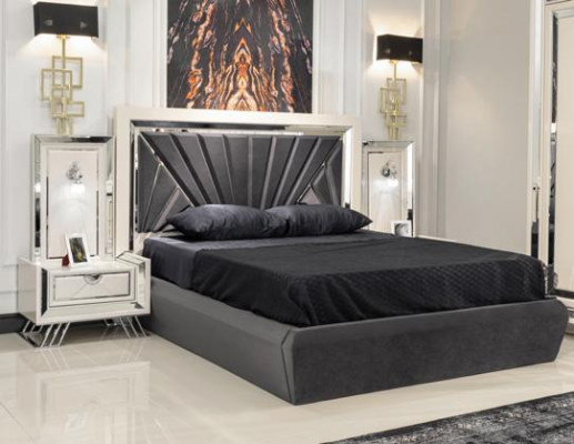 Luxus Schlafzimmer Set Bett + 2x Nachttische + Kleiderschrank Modern Möbel 4tlg