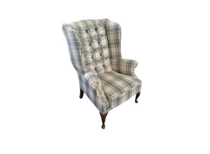 Chesterfield Ohrensessel Sessel Relex Lounge Club Sessel Textil Stoff Sofa Neu