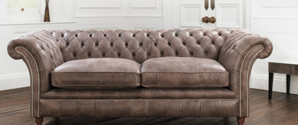 Chesterfield Sofa Couch Polster Garnitur 3 Sitzer Sitz Leder Textil  161013-24