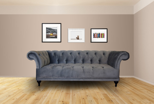 Chesterfield Sofa Polster Designer Couchen Sofas Garnitur Textil Stoff Textil 14