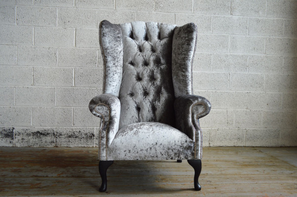 Ohrensessel Sessel Fernseh Design Polster Sofa Couch Chesterfield Textil Neu 361