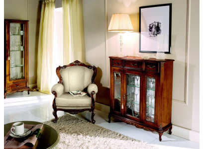 Möbel Stil Barock Holz Kommode Schrank Vitrine Möbel Luxus Sessel