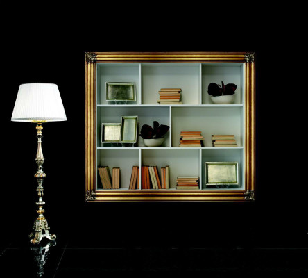 Wandregal Regal Bücherschrank Bücherregal Wohnzimmer Wand Luxus