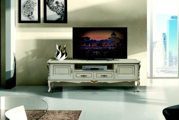 RTV Lowboard rtv Luxus Schrank Tisch Wohnzimmer Holz Möbel Klassisches Low Side Board
