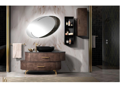 Design Badezimmer Möbel Bad 2 tlg. Set Garnitur Kommode Waschbecken Schwarz