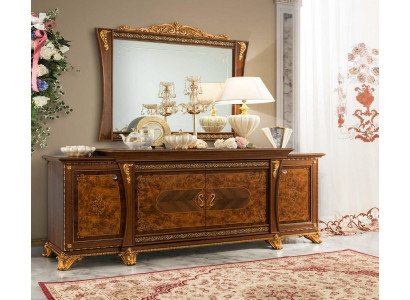 Sideboard mit Spiegel Anrichte Sideboards Holz Schrank Möbel Kommoden Braun Neu
