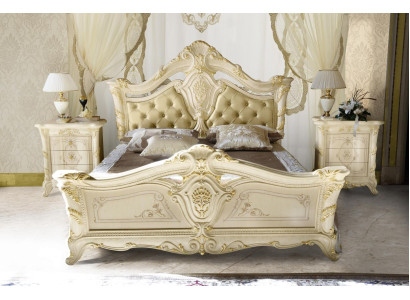 Chesterfield Schlafzimmer Barock Möbel Textil Klassisch Bett Luxus