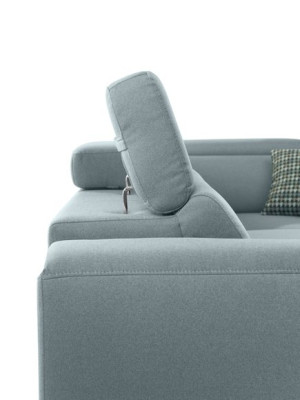Designer-komfortables, weiches Ecksofa in exquisitem Blau für das Wohnzimmer