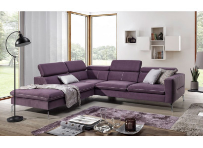 Ein funktionelles, stilvolles Ecksofa im modernen Stil für Ihr Zuhause in lila Luxus-Polsterung