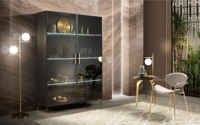 Vitrine Schrank Vitrinen Schränke Design Italienische Möbel Wohnzimmer Schrank